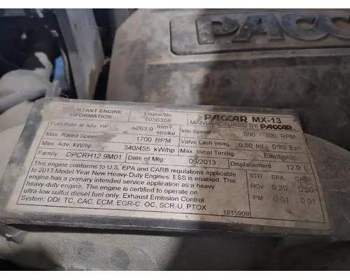 PACCAR MX-13 EPA 13 ENGINE ASSEMBLY