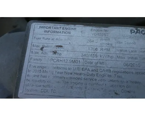 PACCAR MX-13 EPA 13 ENGINE ASSEMBLY