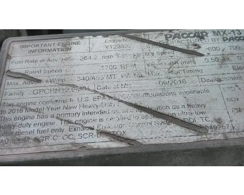 PACCAR MX-13 EPA 13 ENGINE ASSEMBLY