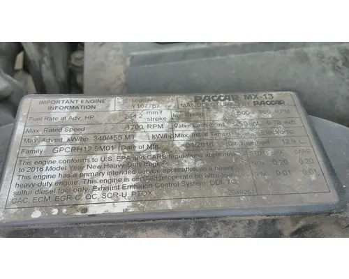 PACCAR MX-13 EPA 13 ENGINE ASSEMBLY