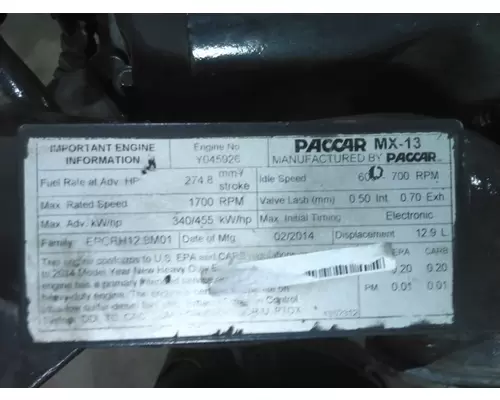 PACCAR MX-13 EPA 13 ENGINE ASSEMBLY