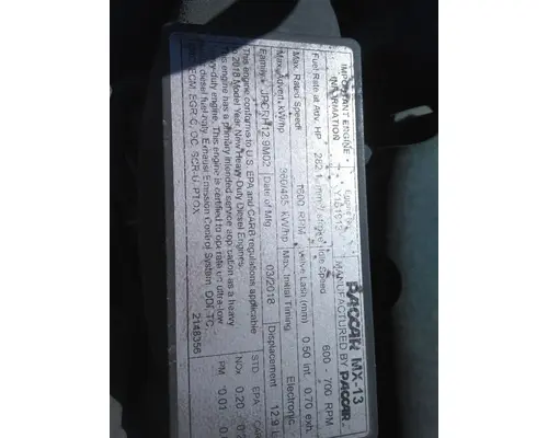 PACCAR MX-13 EPA 17 ENGINE ASSEMBLY