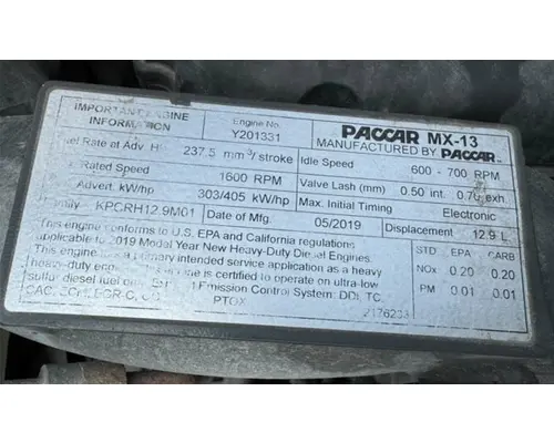 PACCAR MX-13 EPA 17 ENGINE ASSEMBLY