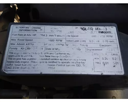 PACCAR MX-13 EPA 17 ENGINE ASSEMBLY