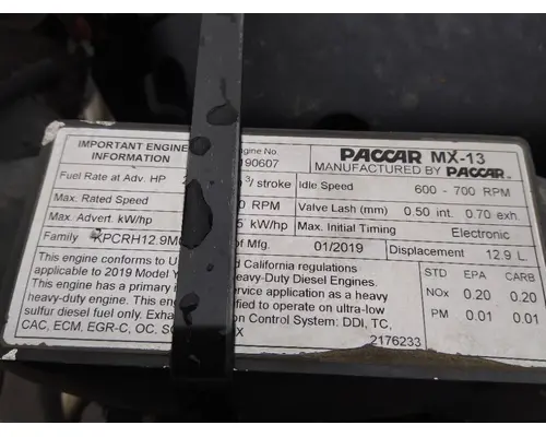 PACCAR MX-13 EPA 17 ENGINE ASSEMBLY