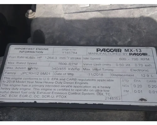PACCAR MX-13 EPA 17 ENGINE ASSEMBLY