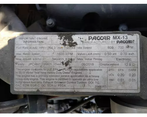 PACCAR MX-13 EPA 17 ENGINE ASSEMBLY