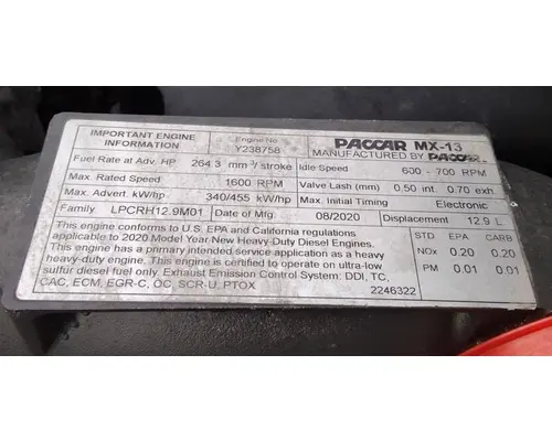 PACCAR MX-13 EPA 17 ENGINE ASSEMBLY