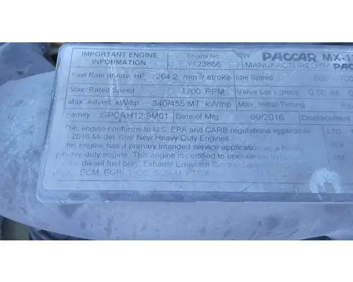 PACCAR MX-13 EPA 17 ENGINE ASSEMBLY