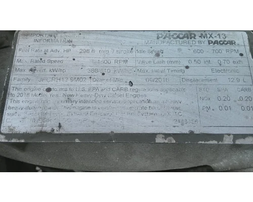 PACCAR MX-13 EPA 17 ENGINE ASSEMBLY