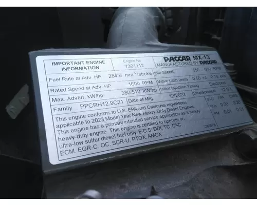 PACCAR MX-13 EPA 21 ENGINE ASSEMBLY