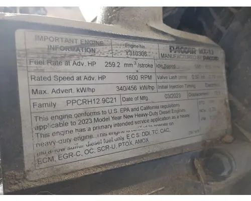 PACCAR MX-13 EPA 21 ENGINE ASSEMBLY