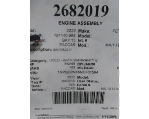 PACCAR MX-13 EPA 21 ENGINE ASSEMBLY