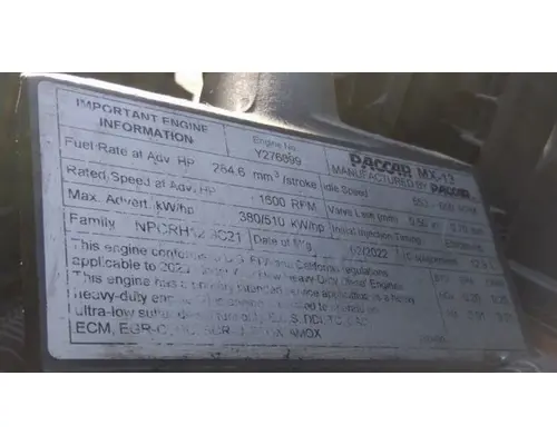 PACCAR MX-13 EPA 21 ENGINE ASSEMBLY
