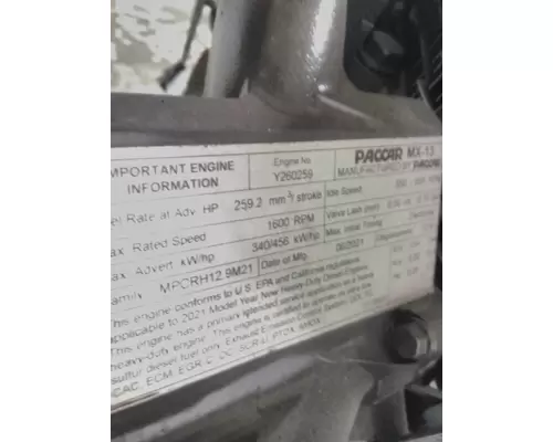 PACCAR MX-13 EPA 21 ENGINE ASSEMBLY