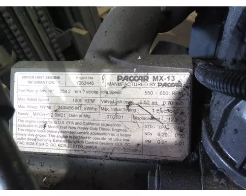 PACCAR MX-13 EPA 21 ENGINE ASSEMBLY