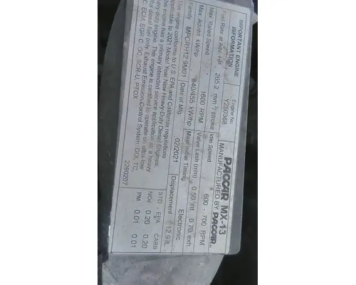 PACCAR MX-13 EPA 21 ENGINE ASSEMBLY