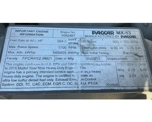 PACCAR MX-13 EPA13 Engine Assembly
