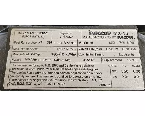 PACCAR MX-13 Engine Assembly