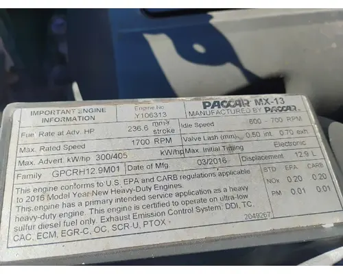 PACCAR MX-13 Engine Assembly