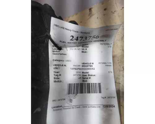 PACCAR MX-13 FUEL WATER SEPARATOR ASSEMBLY