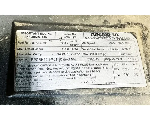 PACCAR MX13 EPA10 Engine Assembly