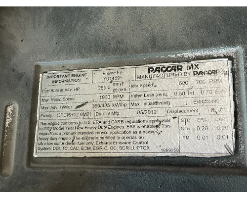 PACCAR MX13 EPA10 Engine Assembly