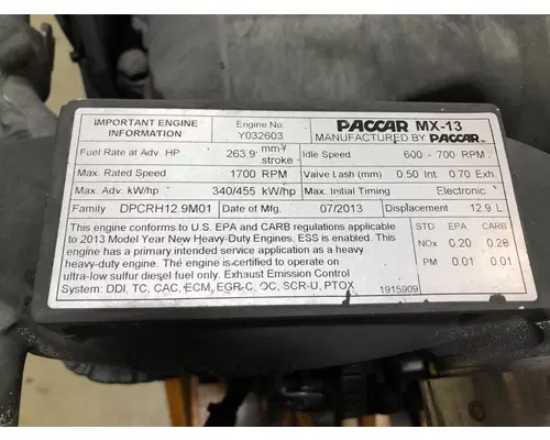 PACCAR MX13 Engine Assembly