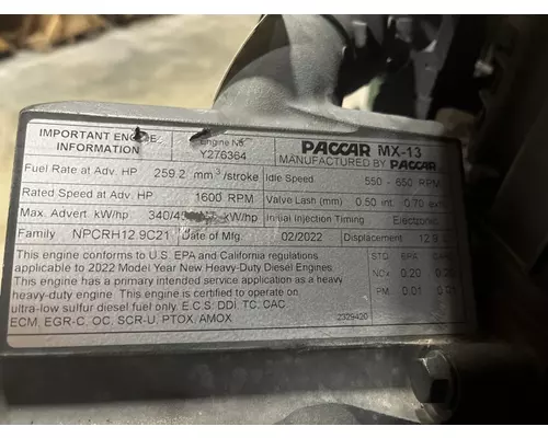 PACCAR MX13 Engine Assembly