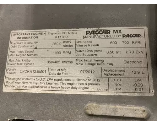 PACCAR MX13 Engine Assembly