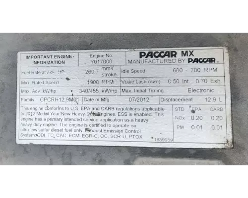 PACCAR MX13 Engine Assembly