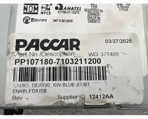 PACCAR PP107180-7103211200 Radio
