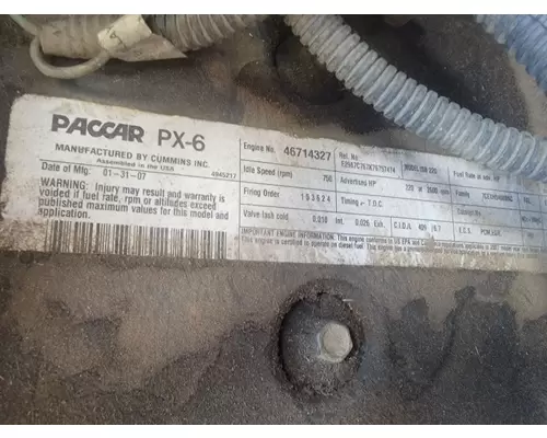 PACCAR PX-6 Engine Parts, Misc.