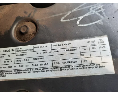PACCAR PX-7 (ISB 6.7 POST 2010) ENGINE ASSEMBLY
