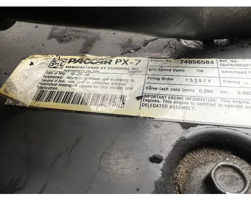 PACCAR PX-7 Engine Assembly (CORE)