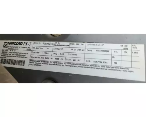 PACCAR PX-7 Engine Assembly
