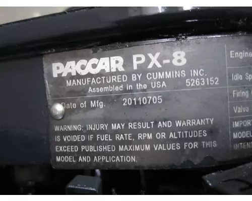 PACCAR PX-8 (ISC 8.3) ENGINE ASSEMBLY