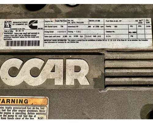 PACCAR PX-9 Valve Coverengine cover