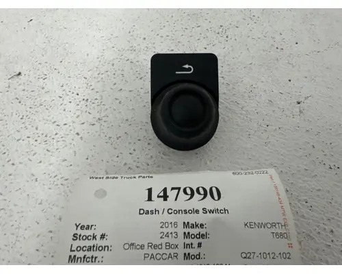 PACCAR Q27-1012-102 Dash  Console Switch