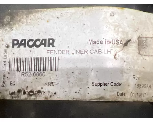 PACCAR R52-6060 Inner Fender