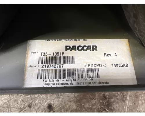 PACCAR T33-1051R Body & Cab Parts, Misc.