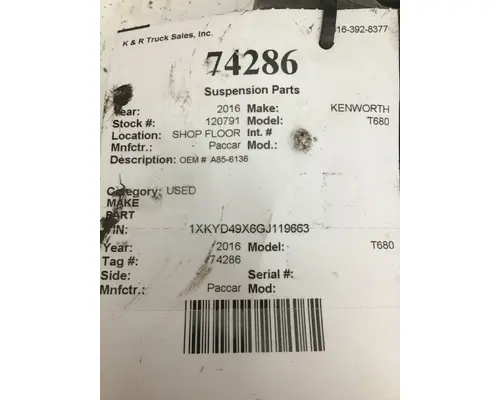 PACCAR T680 Suspension, Misc. Part