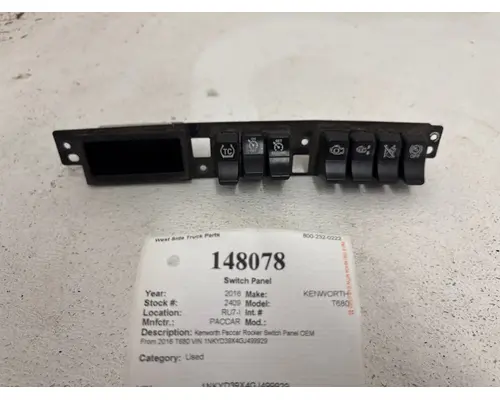 PACCAR T680 Switch Panel