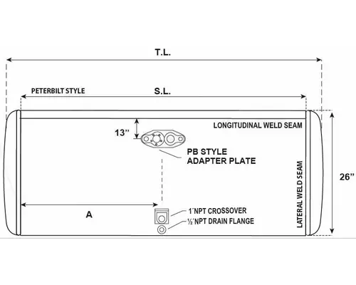 PETERBILT 135-144 GALLON FUEL TANK