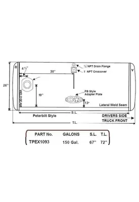 PETERBILT 145-154 GALLON FUEL TANK