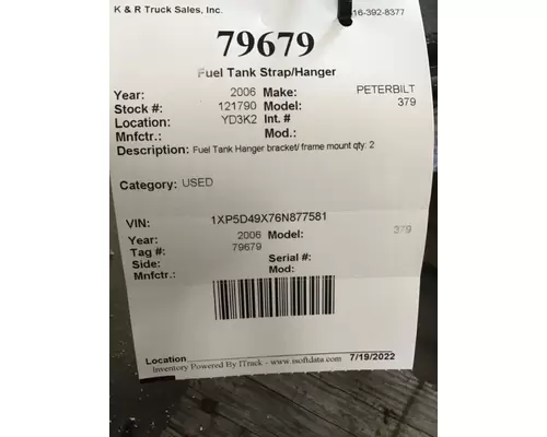 PETERBILT 220 Fuel Tank StrapHanger