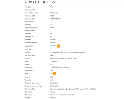 PETERBILT 220 Vehicle For Sale
