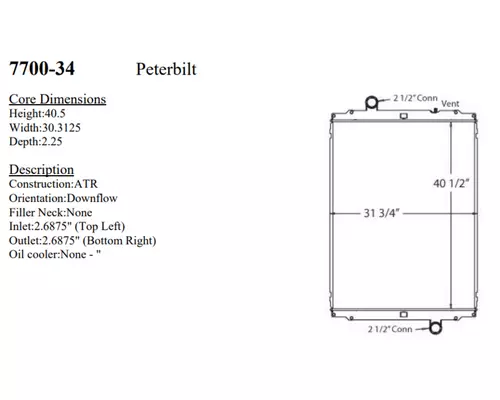 PETERBILT 320 Radiator