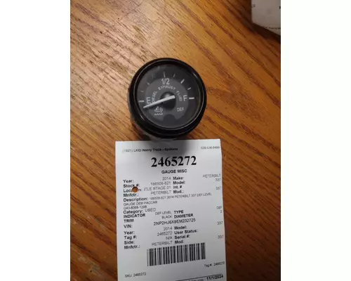 PETERBILT 337 GAUGE MISC