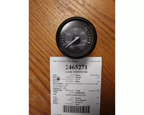 PETERBILT 337 GAUGE TEMPERATURE
